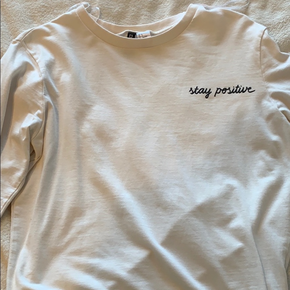 Stay Positive White Longsleeve